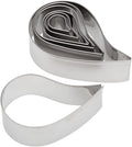Ateco Plain Edge Comma Cutters in Graduated Sizes, Stainless Steel, 7 Pc Set, Silver