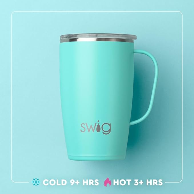 Swig Stainless Steel Insulated Travel Mug, 18 oz, Purple Reign, Double Wall Vacuum Sealed, Dishwasher Safe, Cup Holder Friendly