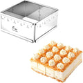Stainless Steel Extensible Cake Ring Detachable Square Cake Mold Mousse Ring Nonstick Cheesecake Mould Pastry Shaping for Baking - 4.2 x 4.2 × 2 inch