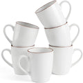 famiware Venus Coffee Mugs for 6, 13 oz Mug Set, Dringking Cup with Handle for Coffee, Tea, Cocoa, Milk, White