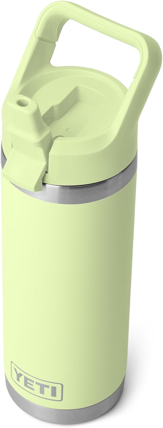 YETI Rambler 18 oz Bottle, Vacuum Insulated, Stainless Steel with Color Matching Straw Cap, Grasshopper