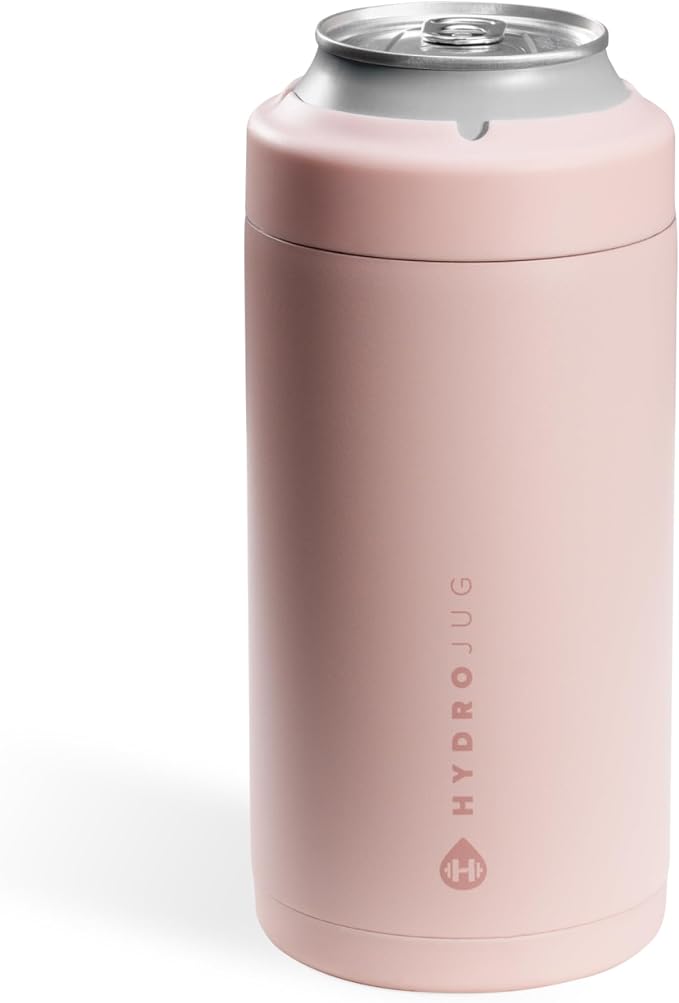HydroJug Tall Can Cooler 16 oz, Stainless Steel Can Holder, Dusty Rose