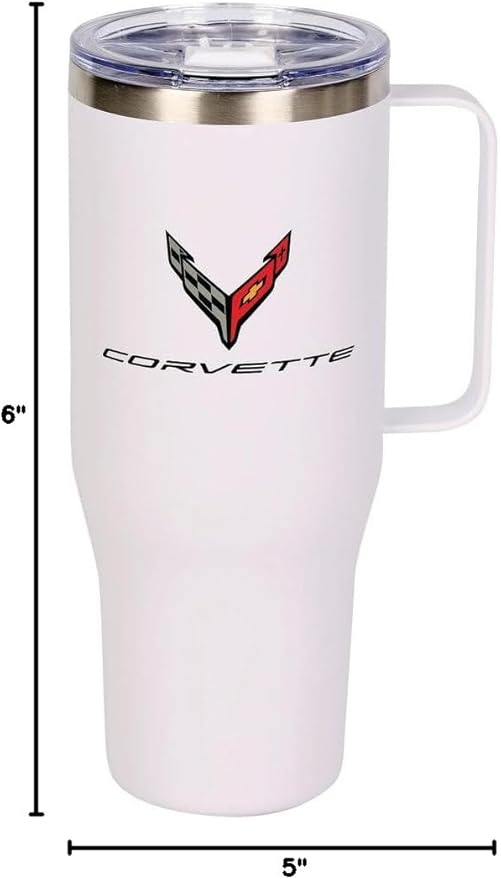 SR1 Performance C8 Corvette Denali 40oz Tumbler - Stainless Steel Vacuum Insulated Coffee Mug - Officially Licensed by GM