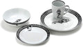 Harry Potter Voldemort Death Eater Dark Mark Porcelain 16 Piece Dinner Set, Includes Plates, Cups, and Bowls