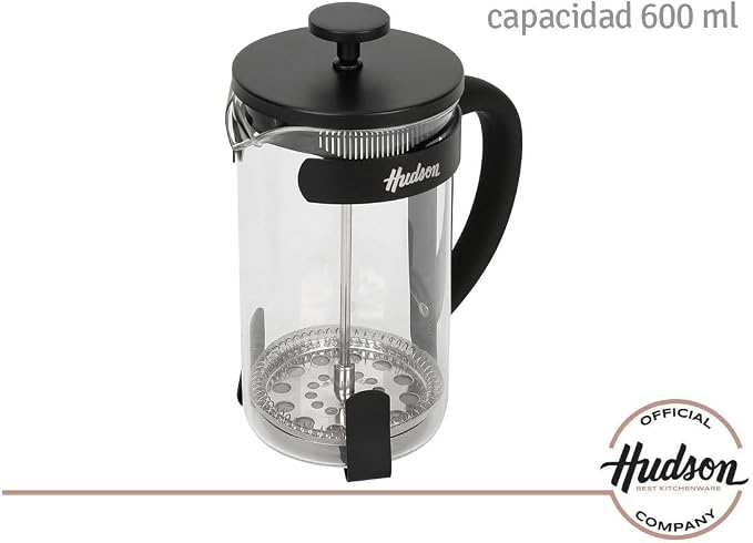 HUDSON French Press Coffee and Tea Maker, 6 cups, black
