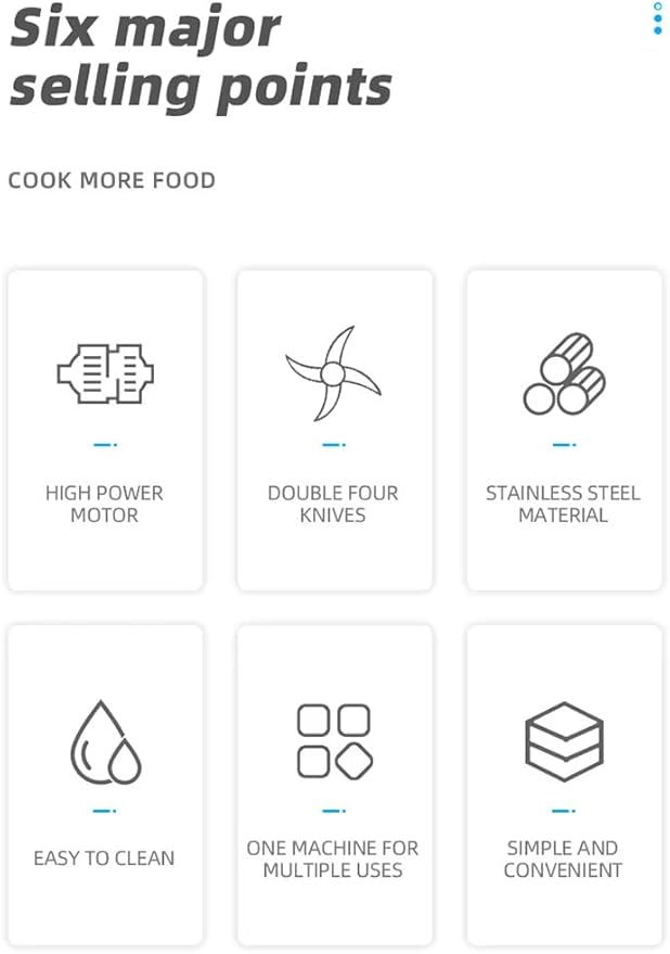 Procesador de alimentos, potente picadora de carne de 2.L. 300 W, cuenco de acero inoxidable de 3 modos de velocidad, 4 cuchillas de dos niveles para cebolla, carne, nueces, frutas, ajo,