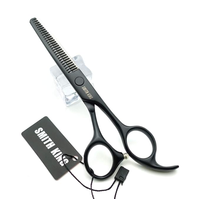 5.5 Inches Hair Cutting Scissors Set with Razor Combs Lether Scissors Case,Hair Cutting Shears Hair Thinning Shears for Personal and Professional (Black)