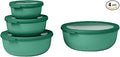 Mepal – Multi Bowl Cirqula 4-Piece Set – Food Storage Container with Lid - Suitable as Airtight Storage Box for Fridge & Freezer, Microwave Container - 350, 750, 1250, 2250ml - Vivid green