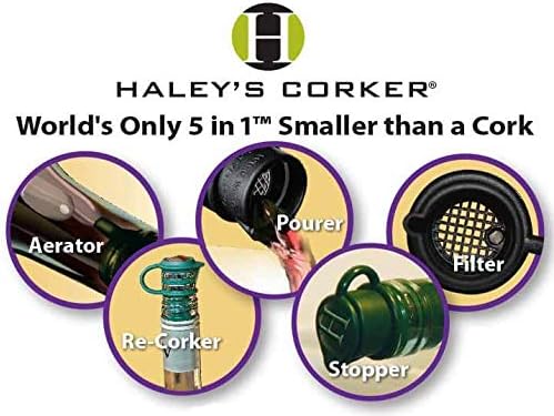 Haley's Corker Halye's 5-in-1 Wine Aerator, Stopper, Pourer, Filter and Re-Corker, 3 Pack