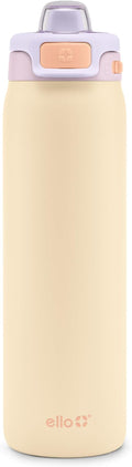 Ello Pop & Fill 22oz Stainless Steel Water Bottle with Quick Fill Technology, Double Walled and Vacuum Insulated Metal, Leak Proof Locking Lid, Sip and Chug, Reusable, BPA Free, Pastel Paradise