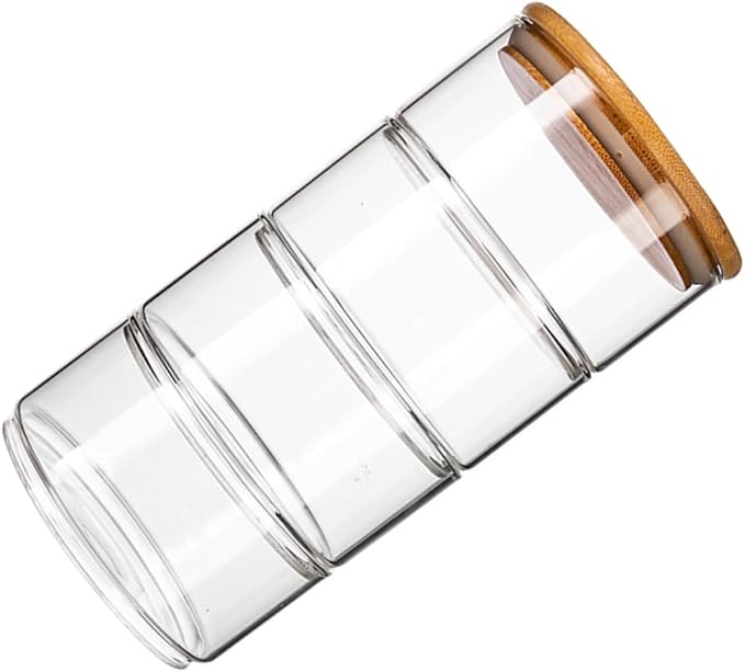 4Pcs Stackable Food Storage Jar with Lid Insect High Borosilicate Glass for Meal Prep and Fresh Bowls Versatile Kitchen Container for Snacks Fruits and More