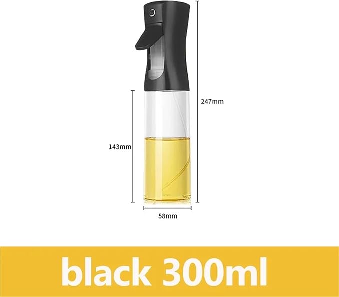 Oil Sprayer, 3pcs 200/300/500ml Oil Spray Bottle BBQ Cooking Sprayer Kitchen Baking Empty Vinegar Dispenser,for Kitchen, Air Fryer(300ml black)
