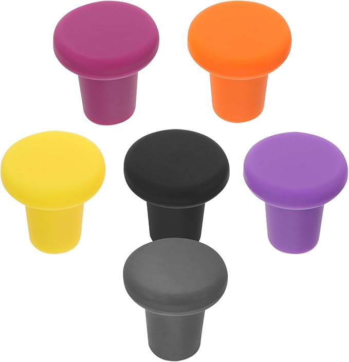 ULTECHNOVO 24pcs Silicone Wine Stoppers Reusable Beverage Bottle Sealers for Wine Beer and More Airtight Food-grade Silicone Deep