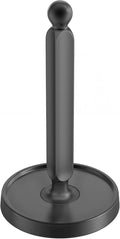 theaoo Paper Towel Holder Countertop, One-Handed Tear Paper Towel Stand Dispenser with Damping Function for Kitchen Bathroom, Stainless Steel Paper Towel Holder with Weighted Non-Slip Base (1, Black)