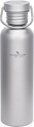 Boundless Voyage Titanium Water Bottle with Lid Wide Mouth Leak-Proof Reusable Sport Drinking Bottle for Camping Hiking Picnic Climbing Running Tea Coffee (750ml)