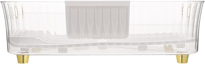 Healifty Dish Drying Rack Over Sink Kitchen Storage Rack with Cutlery Holder and Fruit Vegetable Drainer for Home Organization