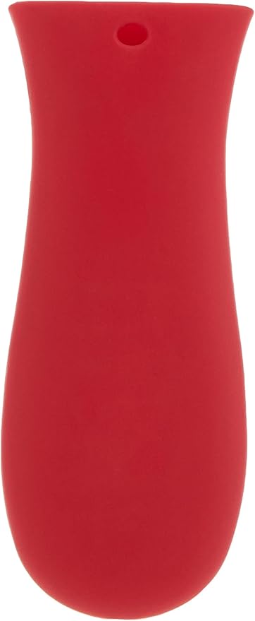 Lodge 5-Quart Pre-Seasoned Cast Iron Deep Skillet and Cover with Red Silicone Hot Handle Holder