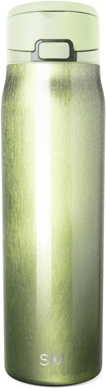 Simple Modern Mesa Loop Water Bottle with Covered Straw and Handle | 30oz Cup Holder Friendly Insulated Stainless Steel Bottles for Travel, Sports and School | Key Lime Cateye