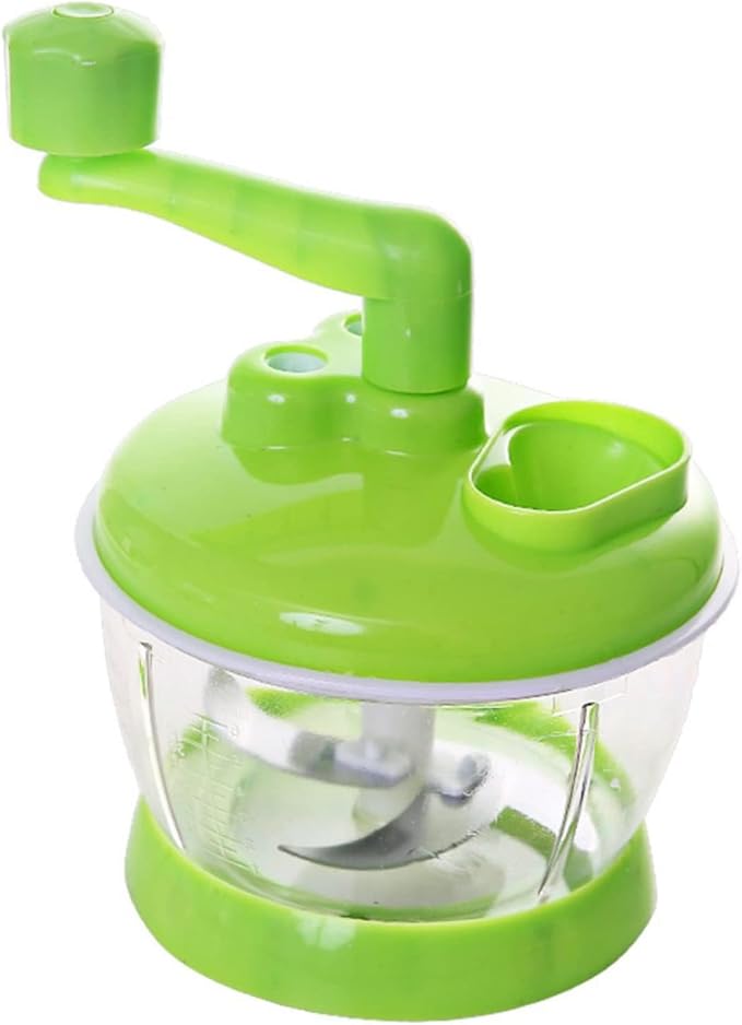 Manual Vegetable Grinder Manual Food Chopper PP Stainless Steel Food Grade Portable Food Vegetable Grinder Hand Crank Vegetable Chopper for Kitchen Restaurant(Green)