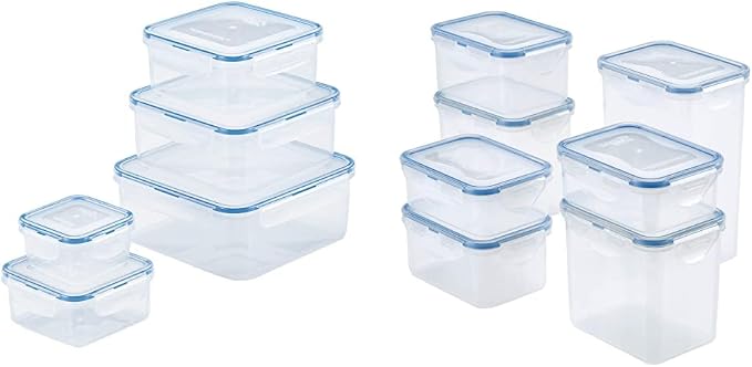 LocknLock Easy Essentials Food Storage Containers, 10 & 14 Piece Sets