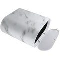 Ipetboom Marble Trash Can with Lid Plastic Garbage Bin for Bathroom Bedroom Kitchen Narrow Space Wastebasket
