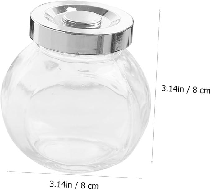 PRETYZOOM Round Glass Sealed Jar Airtight Kitchen Storage Container 8-Piece Set for Dry Fruits and Snacks Sealed for Meal Prep and Organization