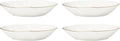 Lenox Dinnerware Set, Blue Bay White Pasta Bowls, Set of 4, Service For 4, Dishwasher and Microwave Safe, Made of Porcelain, 24 Ounce Capacity, Salad Bowl, Pasta Bowl, Gold Branding (White, 4 Pieces)