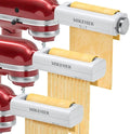 3 Pieces Pasta Maker Attachment for Kitchenaid Stand Mixers, Noodle Maker 3 PCs Set of Pasta Roller Fettuccine Cutter Spaghetti Cutter, Pasta Attachments Accessories with Cleaning Brush