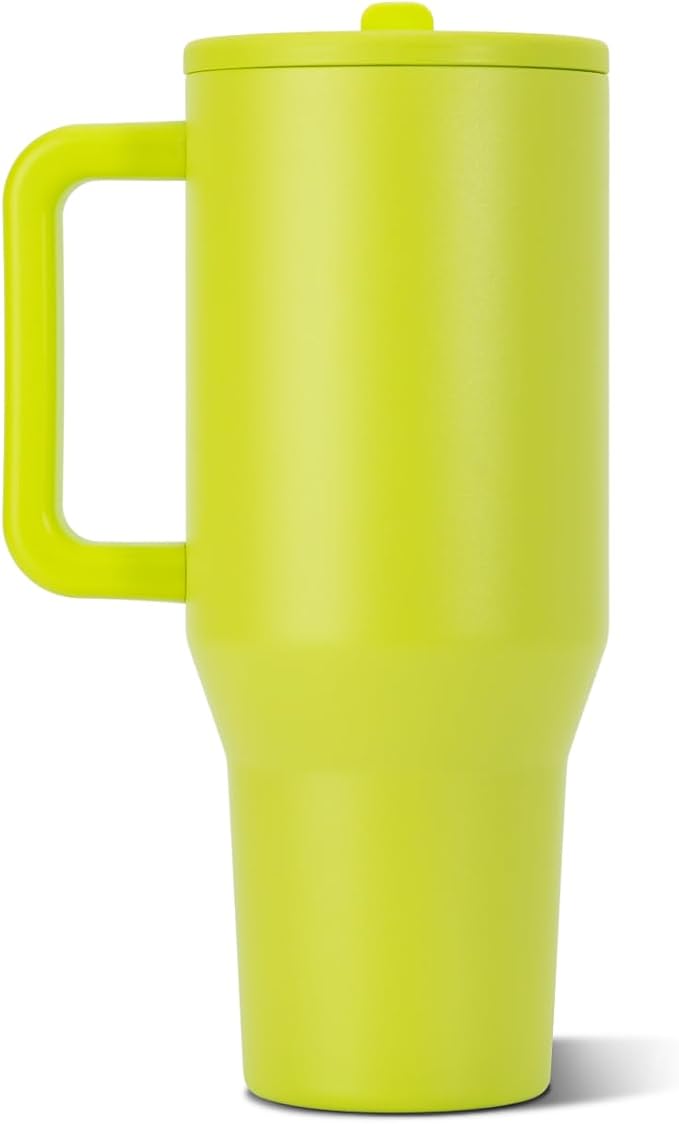 HydroJug Traveler 32oz, Insulated Tumbler with Handle & Straw, Lemon Lime