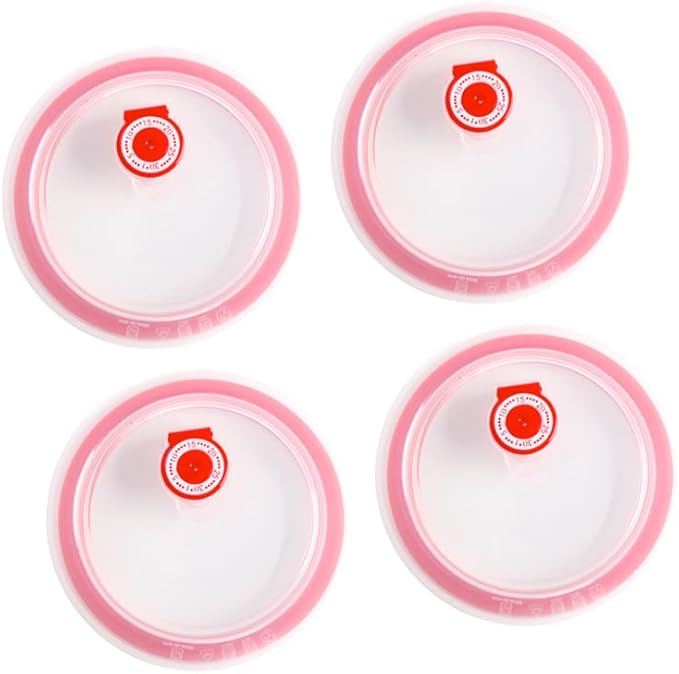 4Pcs Silicone Replacement Lid for Ceramic Bowls - Leak-Proof Microwave Safe Food Covers with Cooling Vent Keep Food Fresh in Kitchen Home and Refrigerator - Suit for 4.53Inch