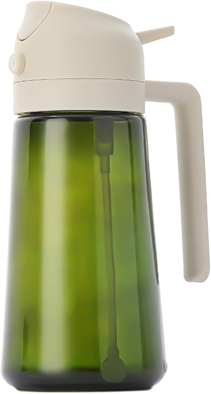Oil Sprayer, 2pcs 2-in-1 470ml Light Blocking Brown Oil Sprayer For Cooking Dispenser Bottle For Kitchen Seasoning Tools,for Kitchen, Air Fryer(White)
