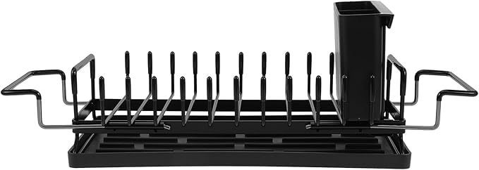 IMIKEYA Expandable Kitchen Dish Rack Over Sink with Drainboard, Large Capacity Utensil Holder and Drying Rack for Kitchen Counter, Space-Saving Sink Organizer and Dish Strainer