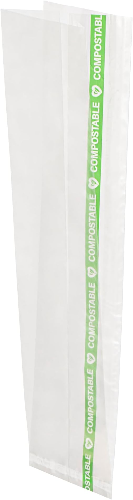 Resturantware Plastic Gusset Bags 100 Count 2" x 2" x 8 1/4" Wicker Dispensing Bottom Gusset Clear Plastic Bags Heat Sealable For Sourdough Bread Cookies Pastries Rolls For Home Bakers And Bakeries