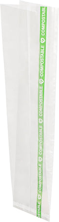 Resturantware Plastic Gusset Bags 100 Count 2" x 2" x 8 1/4" Wicker Dispensing Bottom Gusset Clear Plastic Bags Heat Sealable For Sourdough Bread Cookies Pastries Rolls For Home Bakers And Bakeries