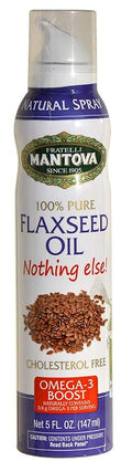 Mantova Flaxseed Oil, 100% Pure Cooking Spray with Omega-6, perfect for Keto snacks, baking, or seasoning for cooking, our oil dispenser bottle lets you spray, drip, or stream with no waste, 5 oz