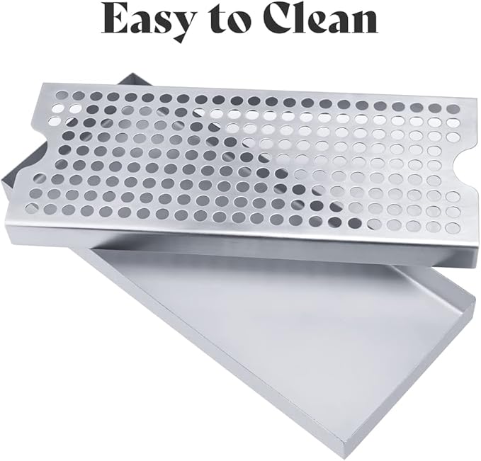 TMCRAFT Beer Drip Trays, Stainless Steel Kegerator Drip Tray with Non-Slip Rubber Pad, Highly Polished Surface Drip Tray for Restaurants, Kitchens, and Bars