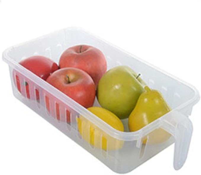 Refrigerator Storage Organizer Refrigerator Organizer Bins Plastic Bins for Fridge Freezer Kitchen Cabinet Pantry Organization, 29.3x16.5x8CM, Clear