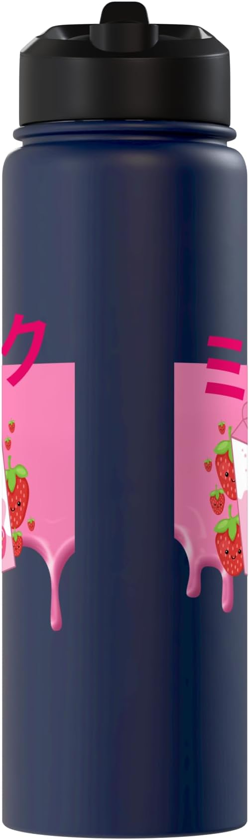 Retro 90s Japanese Kawaii Strawberry Milk Shake Carton Funny Stainless Steel Insulated Water Bottle