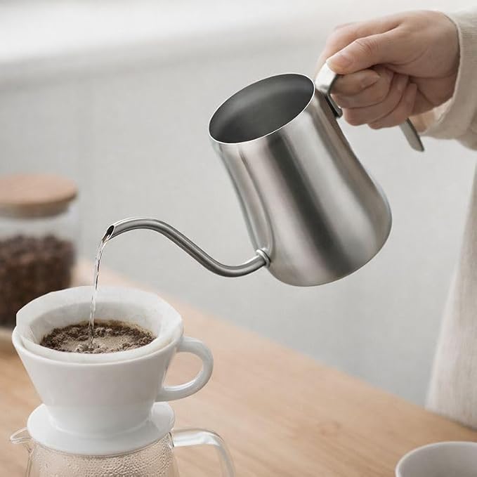 Gooseneck Kettle [ Made in Japan ] 14.5 oz - Stainless Steel Pour Over Coffee Pot