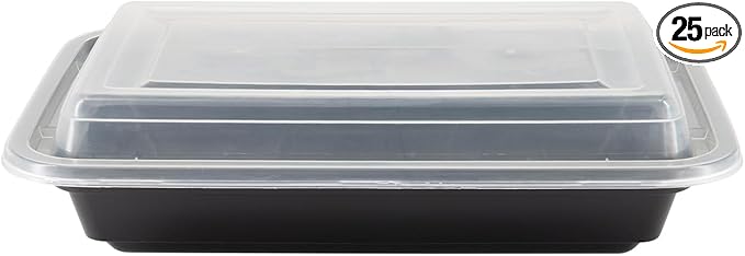 ICE N COLD Reusable To-Go Food Meal Prep Storage Containers with Leak Proof Snap Lids 58oz | 1715ml | 25-Pack