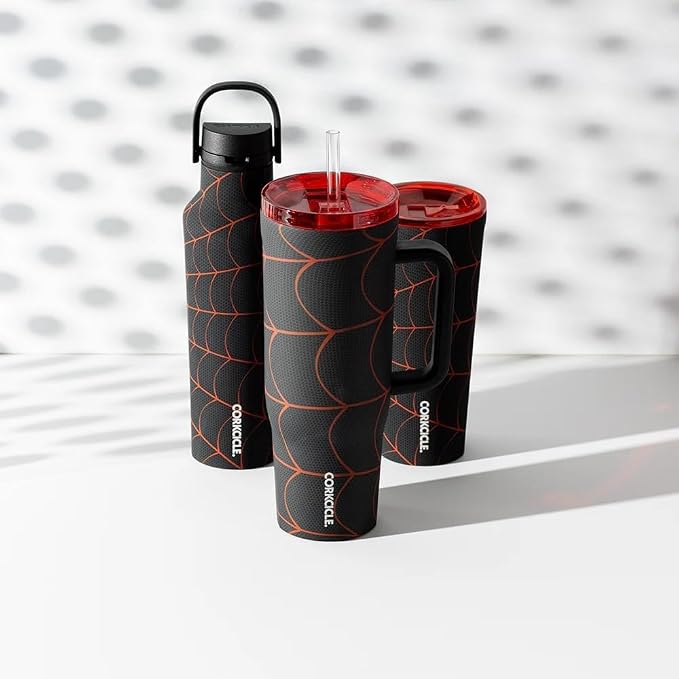 Corkcicle Cruiser Insulated Tumbler with Handle & Straw - Keeps Drinks Ice Cold - Triple-Insulated - Leakproof Travel Mug - BPA-Free - Summer Drinkware Gift - 40 oz, Miles Morales