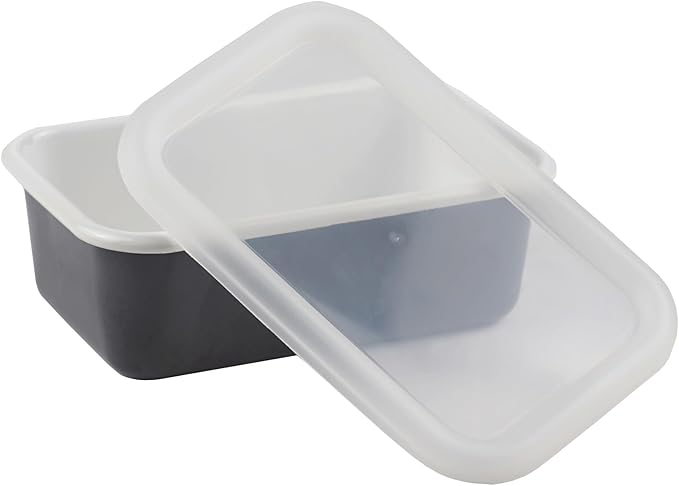 [Amazon.co.jp Limited] Fuji Hollow Shallow Square Containers, Set of 3, 1.35 L x 1, 0.45 L x 2 Cool Gray, Freezer Safe (Cold Resistance Temperature - 4°F (-20°C), Main Unit, Oven Safe (Except Lid), 2