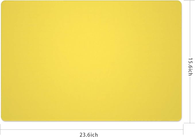 Silicone Placemats, Food-Grade Non-Slip Waterproof, Dining, Stain Resistant, Countertop Protector, Kitchen Counter Mat, Heat Resistant, Baking mat Dishwasher Safe (23.6"×15.7"-2pack, Yellow)