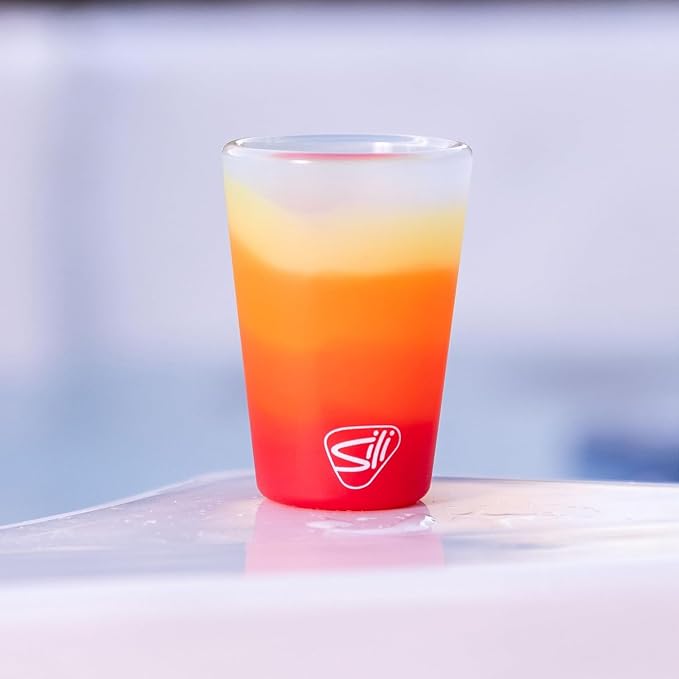 Silipint 1.5oz Silicone Shot Glasses with Handle – 4 Pack Unbreakable, BPA-Free, Non-Toxic, Dishwasher & Freezer Safe Shot Cups – Marigold Glasses