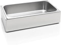 Ice Housing Bin with Removable Tray Ice Holder Container Wine Beer Champagne Drink Bucket Beverage Tub for Freezer Display Buffet Bar Counter Party Drink Chiller(Stainless Steel,21" X 13" X 5.5")