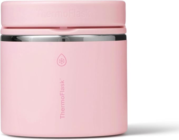 ThermoFlask Insulated Food Jar with Leakproof Lid (20 oz, Blush) - Stainless Steel Food Containers for Hot & Cold Meals, Lunch, Soup & Snacks