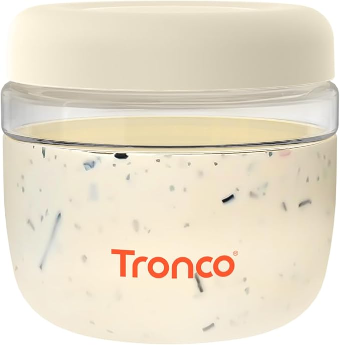 Tronco 24 oz Glass Food Storage & Lunch Bowl Containers with Airtight Lids | Leak & Spill Proof Meal Prep Container & Food Storage Jar for Lunch, Salad, Oats, Soup, BPA-Free, Microwave & Dishwasher Safe