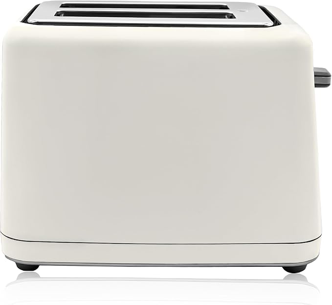Livwell Matte 2-Slice Smart Touch Toaster with Color Screen Display - Kitchen Gifts - 6 Browning Levels, Timer Countdown, Adjustable Settings for Bagels, Gluten-Free & Multigrain Bread (Matte Cream)