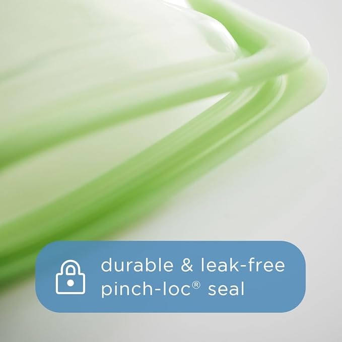 Stasher Silicone Reusable Storage Bags, 4-Pack, Reusable Freezer Bags, Microwave, Dishwasher, Oven Safe, Sous Vide, Premium Lunch Containers, Eco Friendly, Food Storage Bags, Snack Bags, Multicolor | Reusable Food Bag