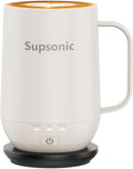 Supsonic - 16oz Self Heating Coffee Mug, Smart Heated Coffee Mug Faster Direct-Contact Heating Up to 149°F, Coffee Mug Warmer Set with Auto Shut-Off - Gifts for Men Women | S2